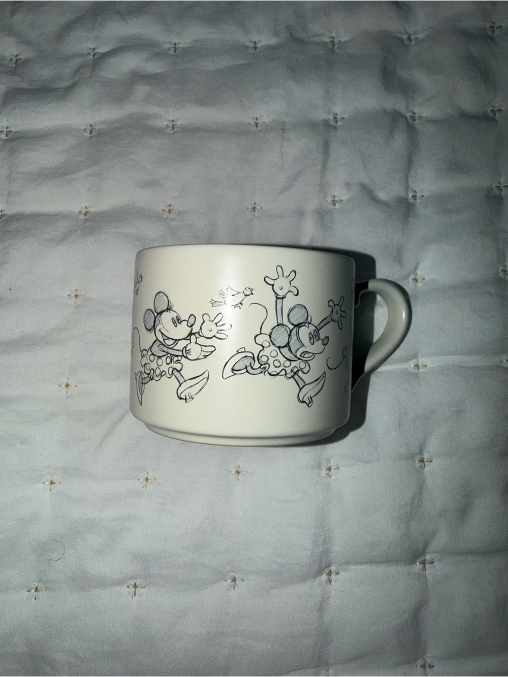 Mickey and Minnie Ceramic White Character-Print Coffee Mug